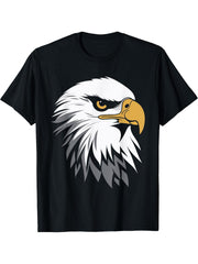 Bird Raptor Simple Bird Eagle Bird Bald Eagle T-Shirt 180G 100% Cotton Printed Round Neck Short-Sleeve T-Shirt, Gifts for Men Dad Husband Grandpa, S-XXXL, Black