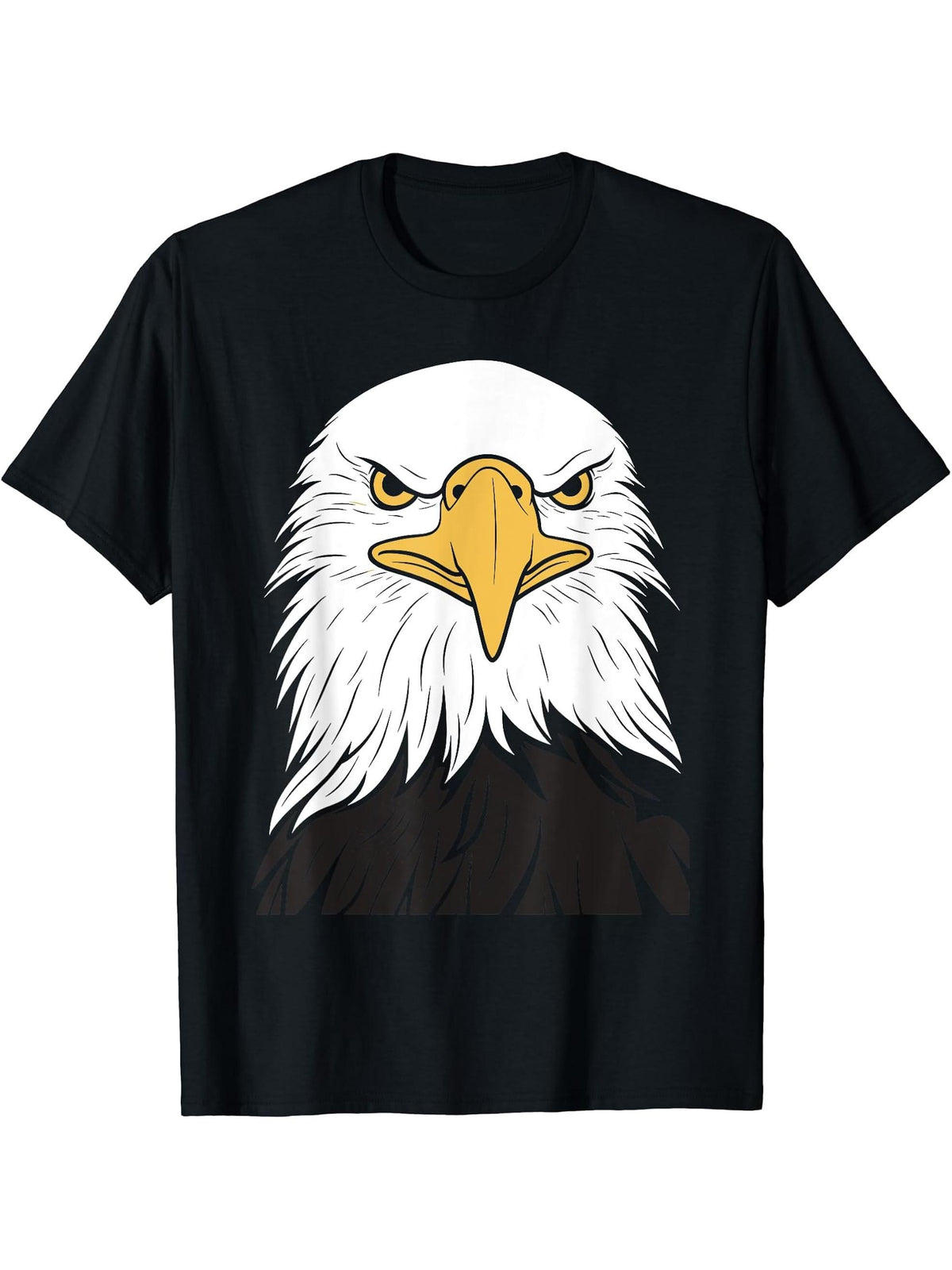 Bird Raptor Simple Bird Eagle Bird Bald Eagle T-Shirt 180G 100% Cotton Printed Round Neck Short-Sleeve T-Shirt, Gifts for Men Dad Husband Grandpa, S-XXXL, Black
