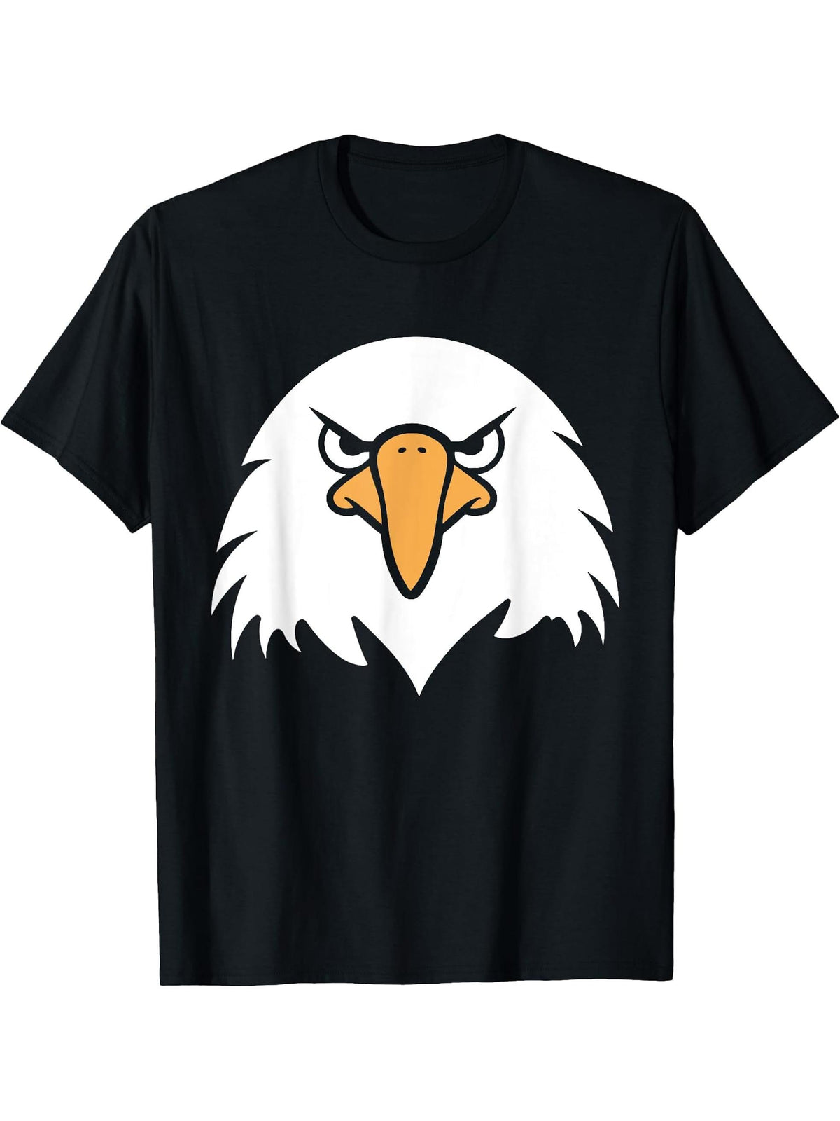 Bird Raptor Simple Bird Eagle Bird Bald Eagle T-Shirt 180G 100% Cotton Printed Round Neck Short-Sleeve T-Shirt, Gifts for Men Dad Husband Grandpa, S-XXXL, Black