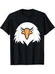 Bird Raptor Simple Bird Eagle Bird Bald Eagle T-Shirt 180G 100% Cotton Printed Round Neck Short-Sleeve T-Shirt, Gifts for Men Dad Husband Grandpa, S-XXXL, Black