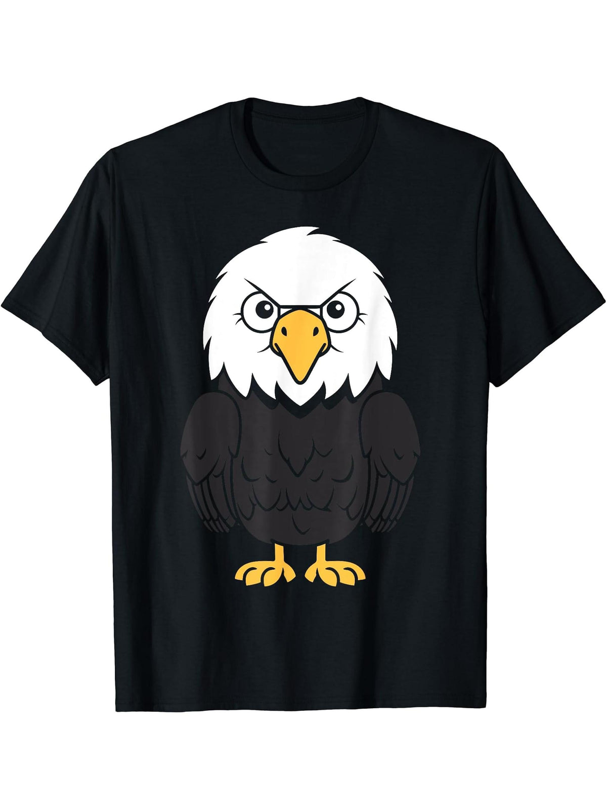 Bird Raptor Simple Bird Eagle Bird Bald Eagle T-Shirt 180G 100% Cotton Printed Round Neck Short-Sleeve T-Shirt, Gifts for Men Dad Husband Grandpa, S-XXXL, Black
