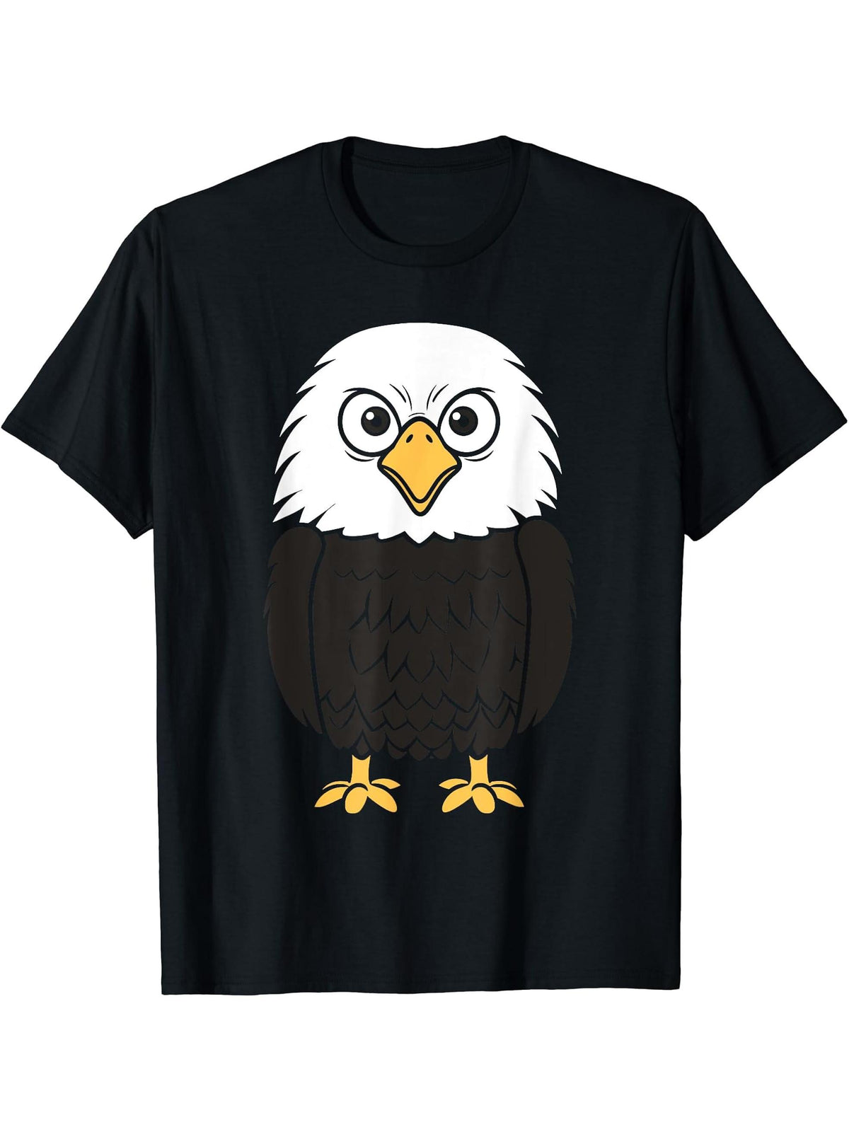 Bird Raptor Simple Bird Eagle Bird Bald Eagle T-Shirt 180G 100% Cotton Printed Round Neck Short-Sleeve T-Shirt, Gifts for Men Dad Husband Grandpa, S-XXXL, Black