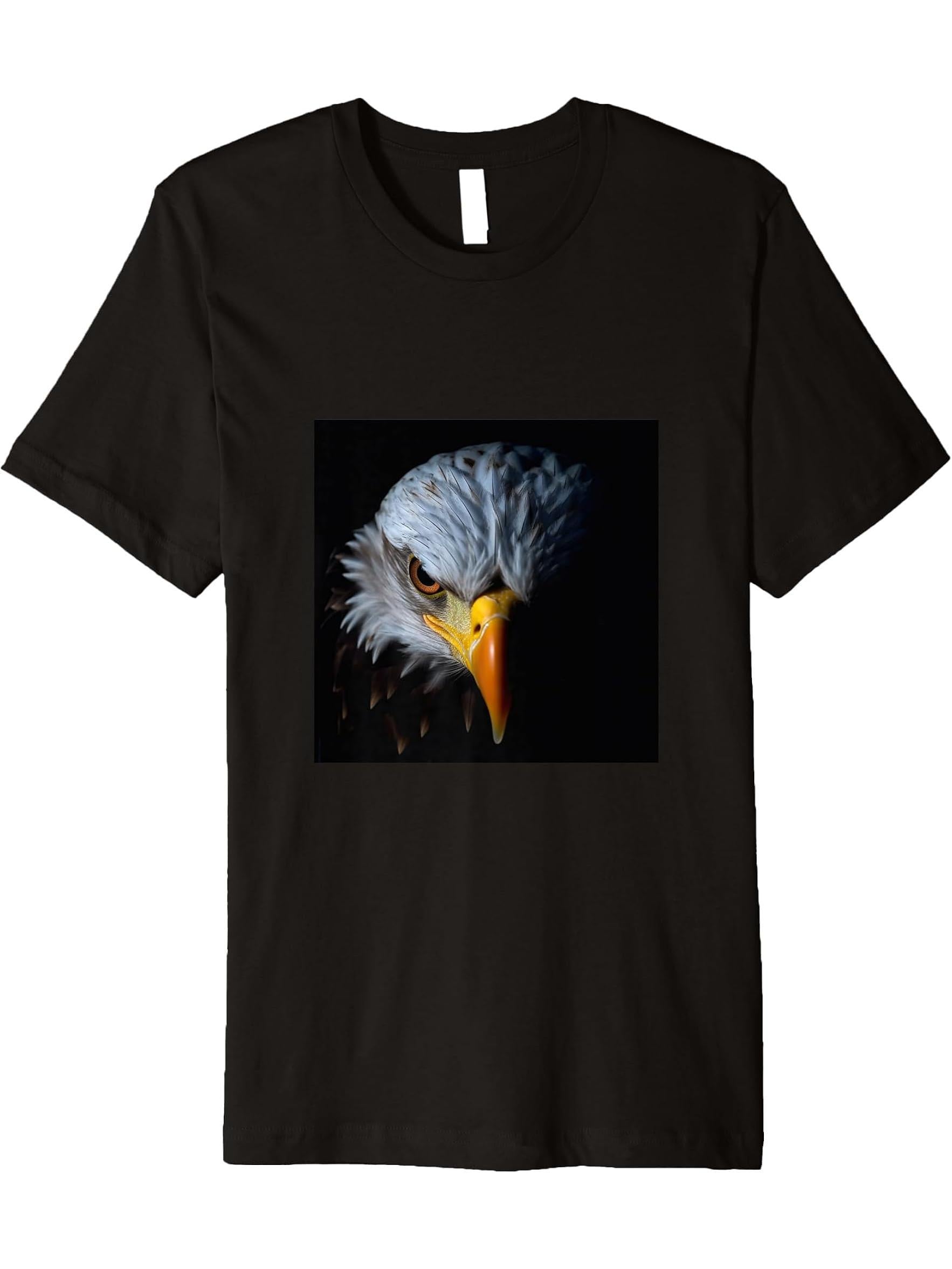 Eagle Bald Premium T-Shirt 180G 100% Cotton Printed Round Neck Short-Sleeve T-Shirt, Gifts for Men Dad Husband Grandpa, S-XXXL, Black