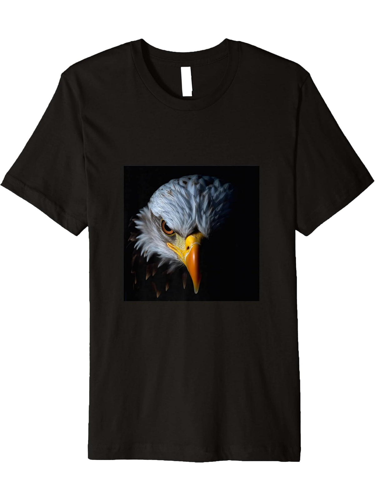 Eagle Bald Premium T-Shirt 180G 100% Cotton Printed Round Neck Short-Sleeve T-Shirt, Gifts for Men Dad Husband Grandpa, S-XXXL, Black