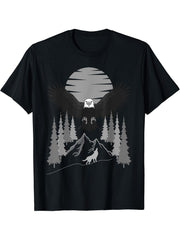 Bald Eagle American National Symbol Animal Patriotic Freedom T-Shirt 180G 100% Cotton Printed Round Neck Short-Sleeve T-Shirt, Gifts for Men Dad Husband Grandpa, S-XXXL, Black