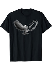 Bald Eagle American National Symbol Animal Patriotic Freedom T-Shirt 180G 100% Cotton Printed Round Neck Short-Sleeve T-Shirt, Gifts for Men Dad Husband Grandpa, S-XXXL, Black