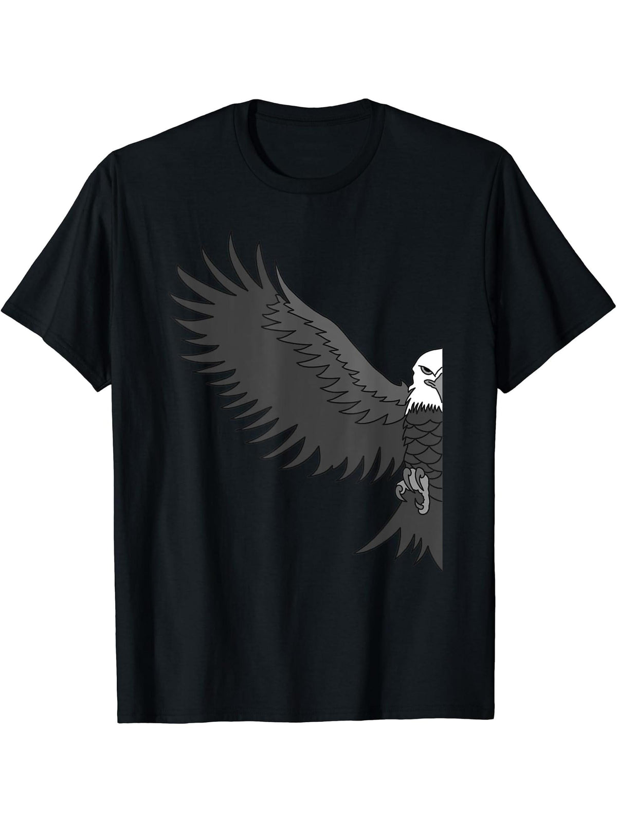 Bald Eagle American National Symbol Animal Patriotic Freedom T-Shirt 180G 100% Cotton Printed Round Neck Short-Sleeve T-Shirt, Gifts for Men Dad Husband Grandpa, S-XXXL, Black