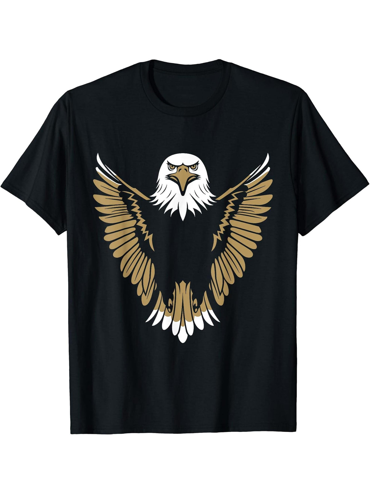 Bird Raptor Simple Bird Eagle Bird Bald Eagle T-Shirt 180G 100% Cotton Printed Round Neck Short-Sleeve T-Shirt, Gifts for Men Dad Husband Grandpa, S-XXXL, Black