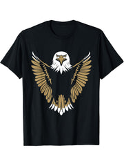 Bird Raptor Simple Bird Eagle Bird Bald Eagle T-Shirt 180G 100% Cotton Printed Round Neck Short-Sleeve T-Shirt, Gifts for Men Dad Husband Grandpa, S-XXXL, Black