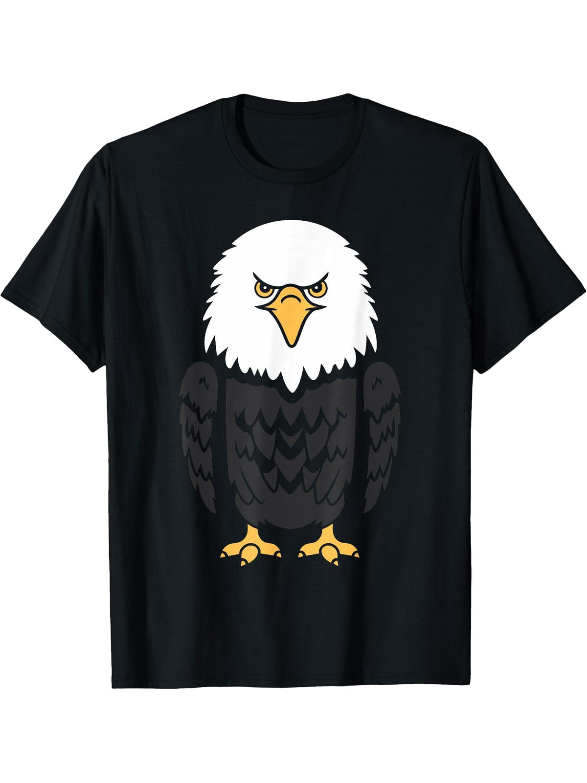 Bird Raptor Simple Bird Eagle Bird Bald Eagle T-Shirt 180G 100% Cotton Printed Round Neck Short-Sleeve T-Shirt, Gifts for Men Dad Husband Grandpa, S-XXXL, Black