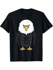 Bird Raptor Simple Bird Eagle Bird Bald Eagle T-Shirt 180G 100% Cotton Printed Round Neck Short-Sleeve T-Shirt, Gifts for Men Dad Husband Grandpa, S-XXXL, Black