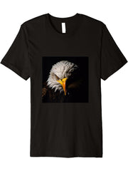 Eagle Bald Premium T-Shirt 180G 100% Cotton Printed Round Neck Short-Sleeve T-Shirt, Gifts for Men Dad Husband Grandpa, S-XXXL, Black