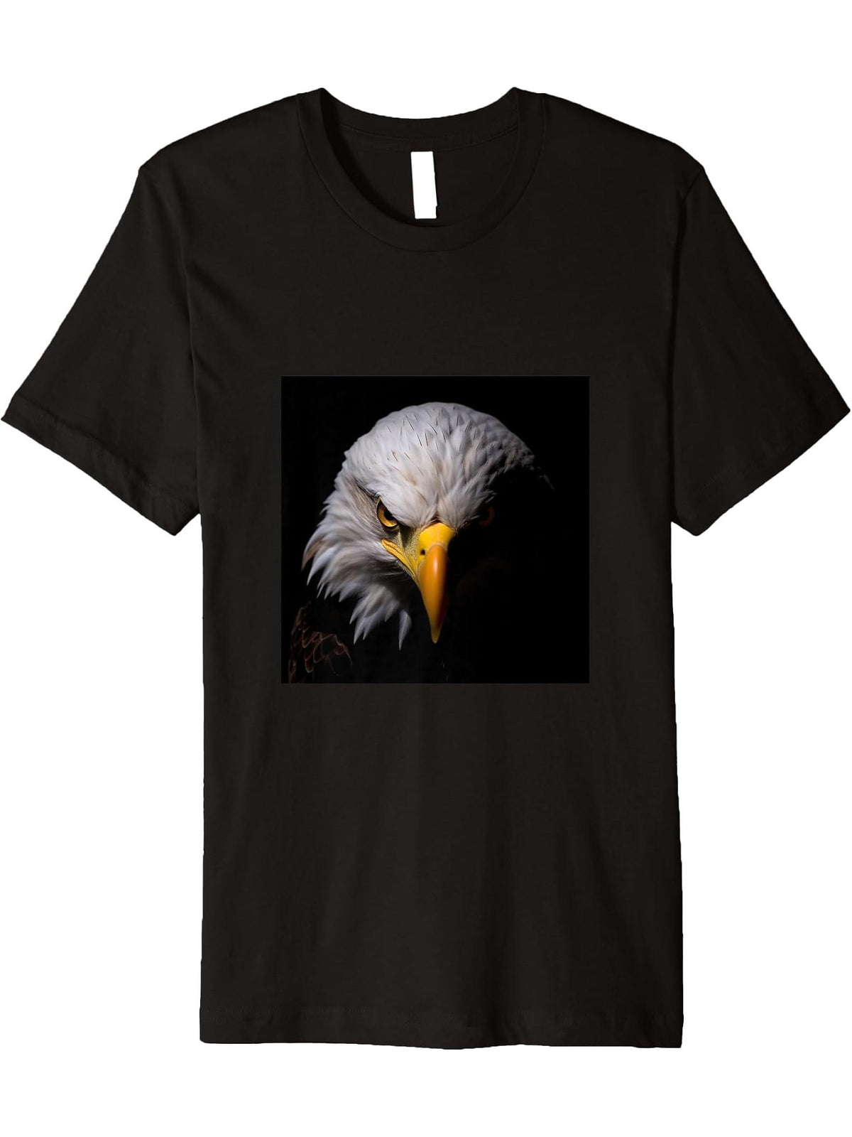 Eagle Bald Premium T-Shirt 180G 100% Cotton Printed Round Neck Short-Sleeve T-Shirt, Gifts for Men Dad Husband Grandpa, S-XXXL, Black