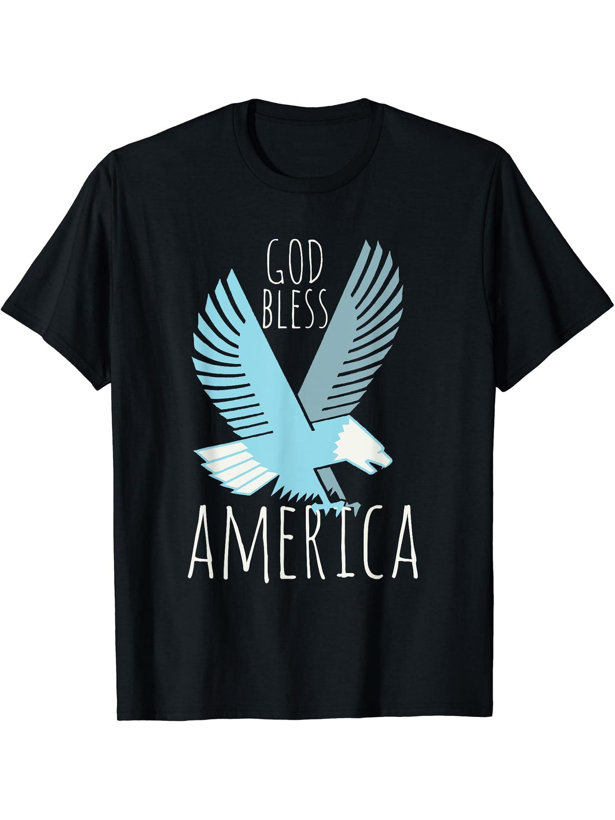 GOD Bless America shirt vintage bald eagle USA t-shirt 180G 100% Cotton Printed Round Neck Short-Sleeve T-Shirt, Gifts for Men Dad Husband Grandpa, S-XXXL, Black