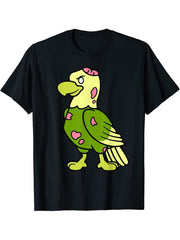 Funny Bald Eagle Zombie Halloween Animal Bird Lover Graphic T-Shirt 180G 100% Cotton Printed Round Neck Short-Sleeve T-Shirt, Gifts for Men Dad Husband Grandpa, S-XXXL, Black
