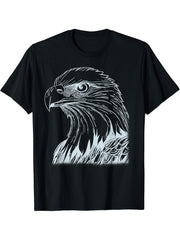 Bald Eagle American National Symbol Animal Patriotic Freedom T-Shirt 180G 100% Cotton Printed Round Neck Short-Sleeve T-Shirt, Gifts for Men Dad Husband Grandpa, S-XXXL, Black
