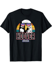 Hoover Alabama Bald Eagle USA America 4th of July Veterans T-Shirt 180G 100% Cotton Printed Round Neck Short-Sleeve T-Shirt, Gifts for Men Dad Husband Grandpa, S-XXXL, Black