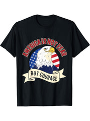 Bald eagle symbolism unbeatable determination human liberty T-Shirt 180G 100% Cotton Printed Round Neck Short-Sleeve T-Shirt, Gifts for Men Dad Husband Grandpa, S-XXXL, Black