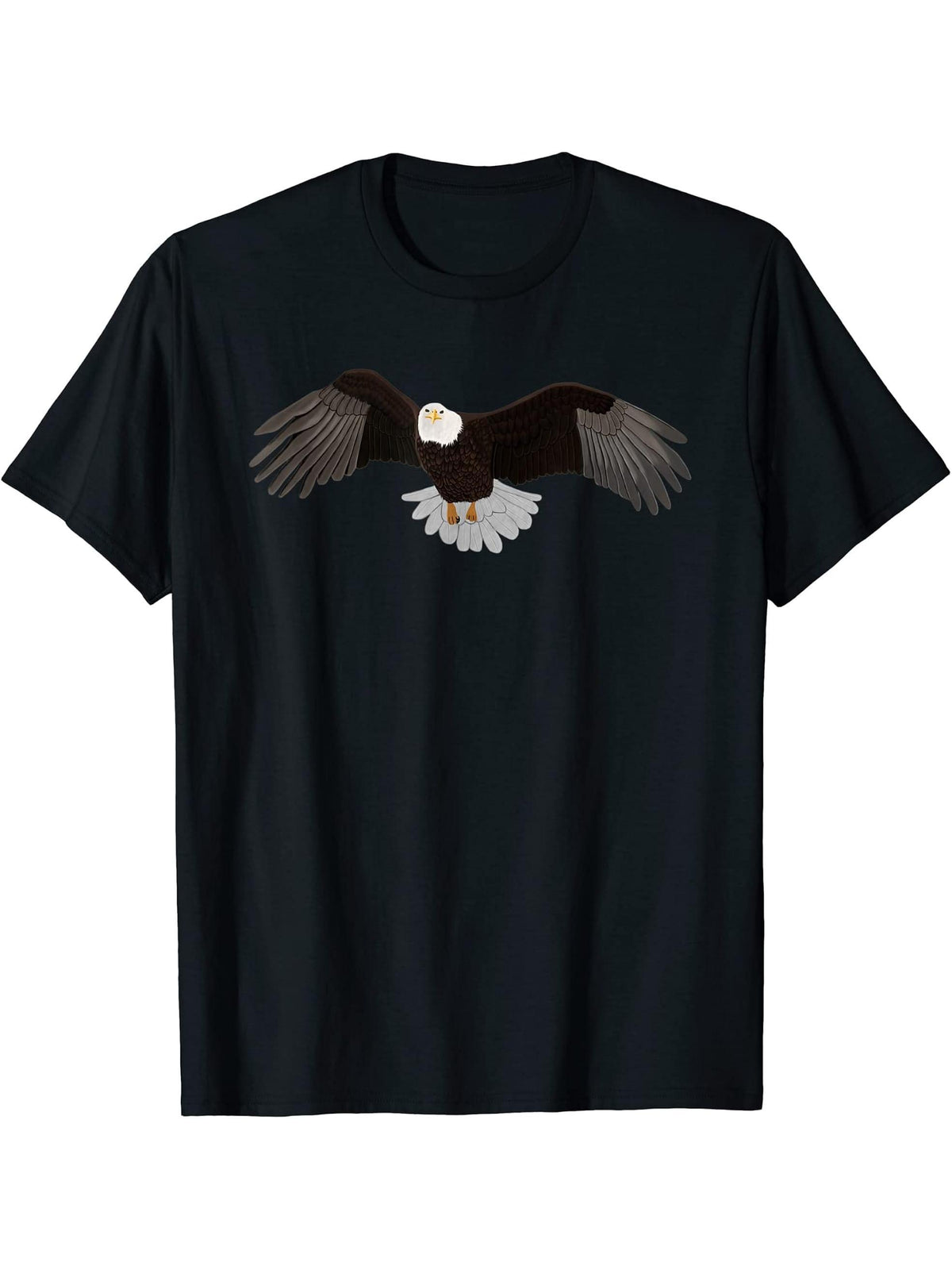 Bald Eagle Bird Birdlover Birdwatcher Animal Biologist T-Shirt 180G 100% Cotton Printed Round Neck Short-Sleeve T-Shirt, Gifts for Men Dad Husband Grandpa, S-XXXL, Black