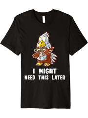 I Might Need This Later Coffee Nerd American Bald Eagle Premium T-Shirt 180G 100% Cotton Printed Round Neck Short-Sleeve T-Shirt, Gifts for Men Dad Husband Grandpa, S-XXXL, Black
