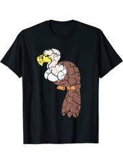 Birds Animal Bald Eagle Distressed T-Shirt 180G 100% Cotton Printed Round Neck Short-Sleeve T-Shirt, Gifts for Men Dad Husband Grandpa, S-XXXL, Black