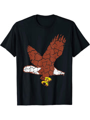 Birds Animal Bald Eagle Distressed T-Shirt 180G 100% Cotton Printed Round Neck Short-Sleeve T-Shirt, Gifts for Men Dad Husband Grandpa, S-XXXL, Black