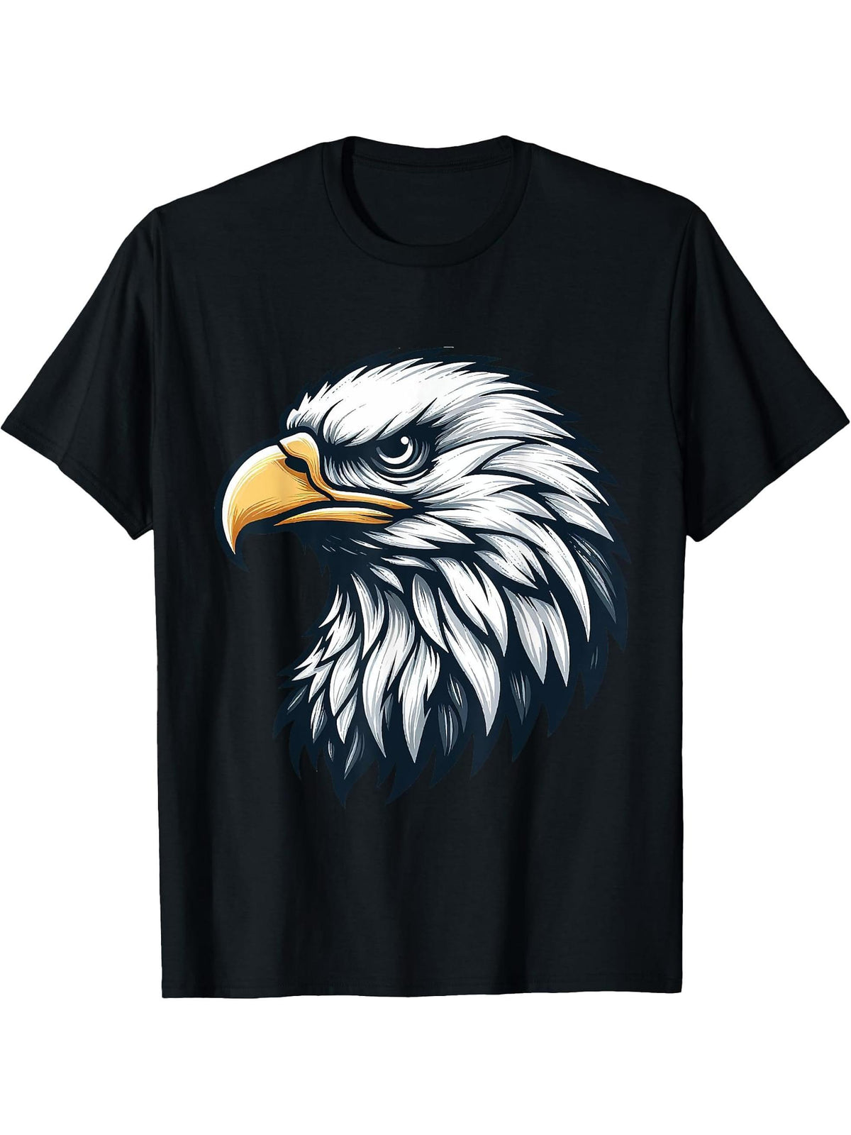 American Bald Eagle Men's Women KidsPatriotic Graphic Art T-Shirt 180G 100% Cotton Printed Round Neck Short-Sleeve T-Shirt, Gifts for Men Dad Husband Grandpa, S-XXXL, Black