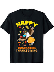 Funny Thanksgiving 2020 Bald Eagle Face Mask Quarantine T-Shirt 180G 100% Cotton Printed Round Neck Short-Sleeve T-Shirt, Gifts for Men Dad Husband Grandpa, S-XXXL, Black
