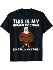 Cool Eagle Design For Men Women Bald Eagle Animal Bird Lover T-Shirt 180G 100% Cotton Printed Round Neck Short-Sleeve T-Shirt, Gifts for Men Dad Husband Grandpa, S-XXXL, Black