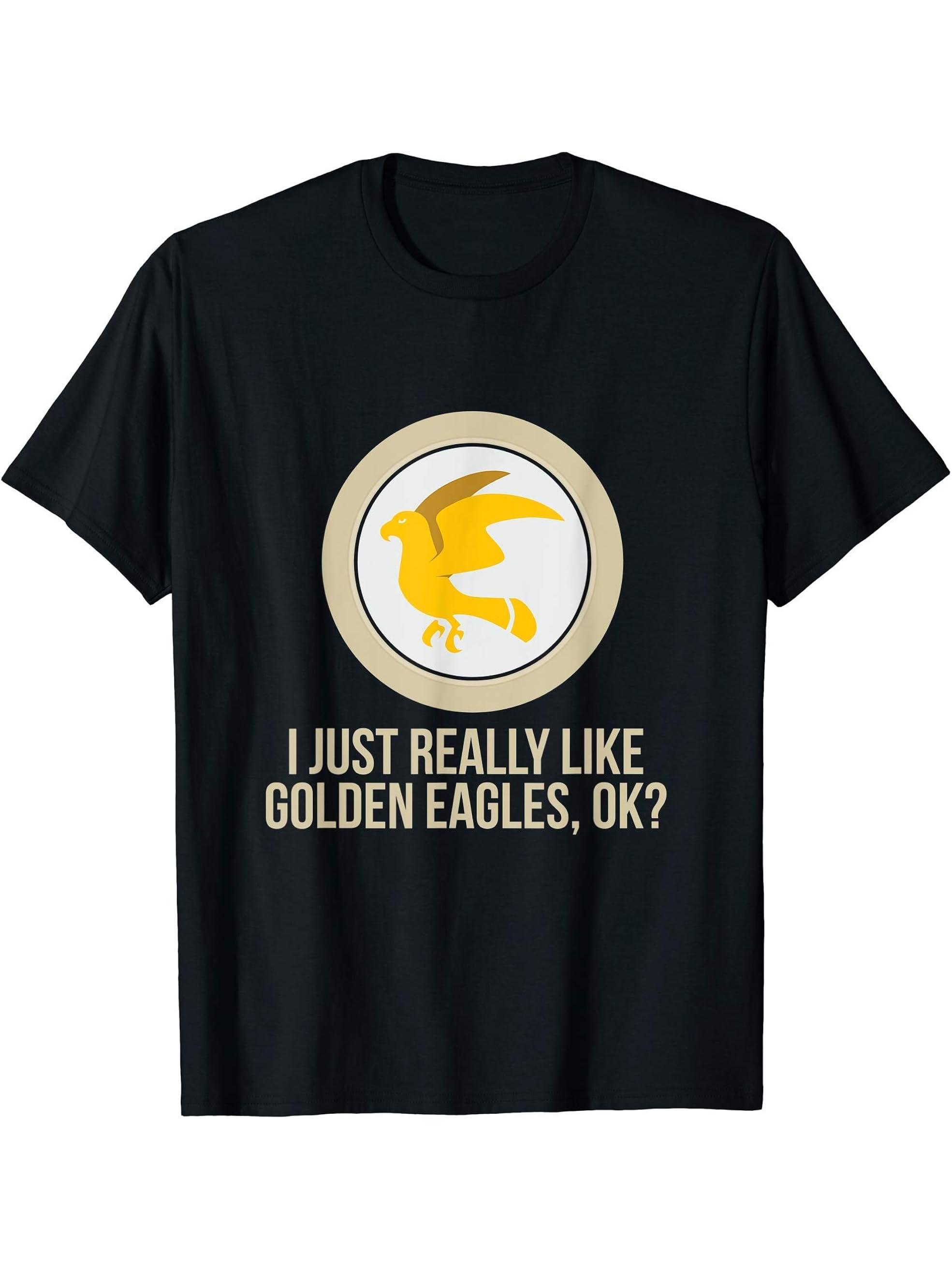 I Just Really Like Bald Eagles Okay T-Shirt 180G 100% Cotton Printed Round Neck Short-Sleeve T-Shirt, Gifts for Men Dad Husband Grandpa, S-XXXL, Black