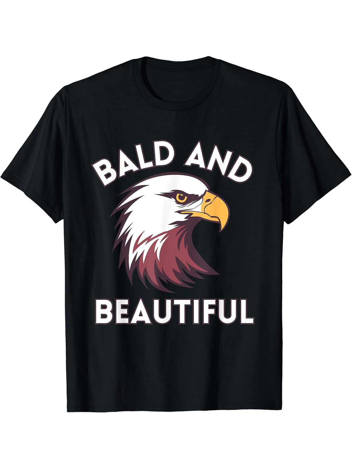 Eagle Funny American T-Shirt 180G 100% Cotton Printed Round Neck Short-Sleeve T-Shirt, Gifts for Men Dad Husband Grandpa, S-XXXL, Black