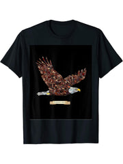 Unique Bald Eagle with Isaiah 40:31 Bible Verse T-Shirt 180G 100% Cotton Printed Round Neck Short-Sleeve T-Shirt, Gifts for Men Dad Husband Grandpa, S-XXXL, Black