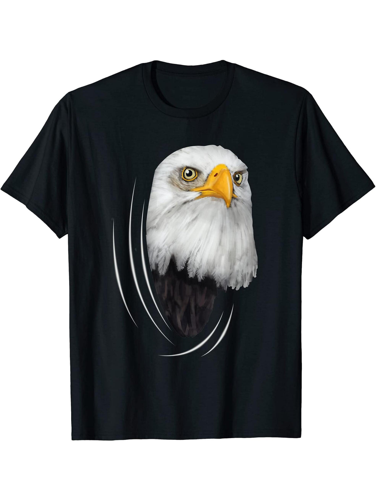 Boy Girl Funny Eagles Clothes From Inside Outfit Gift Bald Eagle T-Shirt 180G 100% Cotton Printed Round Neck Short-Sleeve T-Shirt, Gifts for Men Dad Husband Grandpa, S-XXXL, Black