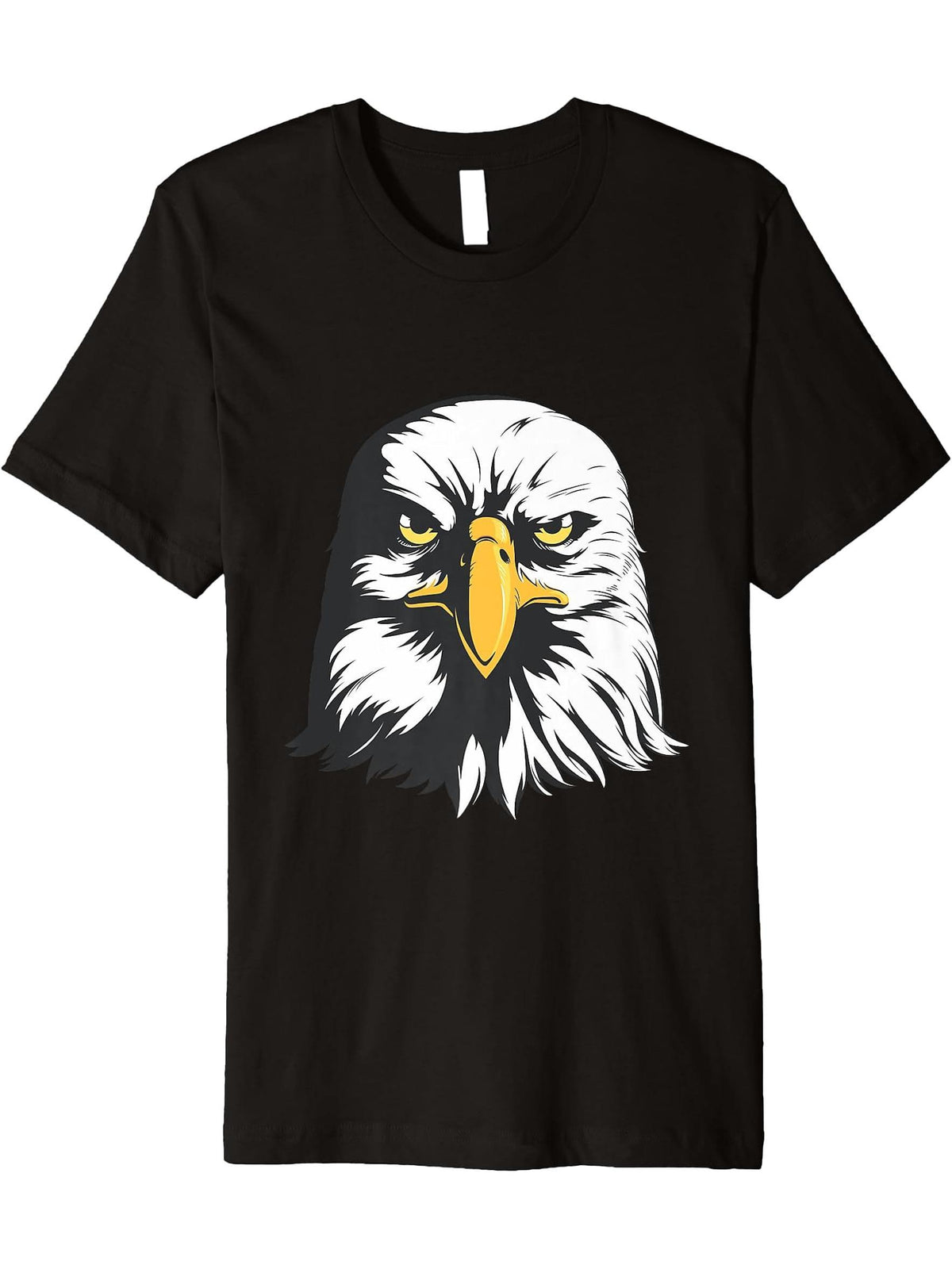 Bald Eagle. Inspirational. Eagles, Wildlife, Vintage Eagle Premium T-Shirt 180G 100% Cotton Printed Round Neck Short-Sleeve T-Shirt, Gifts for Men Dad Husband Grandpa, S-XXXL, Black