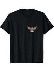 American Bald Eagle Powerful and Proud T-Shirt 180G 100% Cotton Printed Round Neck Short-Sleeve T-Shirt, Gifts for Men Dad Husband Grandpa, S-XXXL, Black
