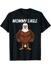 Cool Eagle Design For Women Mom Bald Eagle Animal Bird Lover T-Shirt 180G 100% Cotton Printed Round Neck Short-Sleeve T-Shirt, Gifts for Men Dad Husband Grandpa, S-XXXL, Black