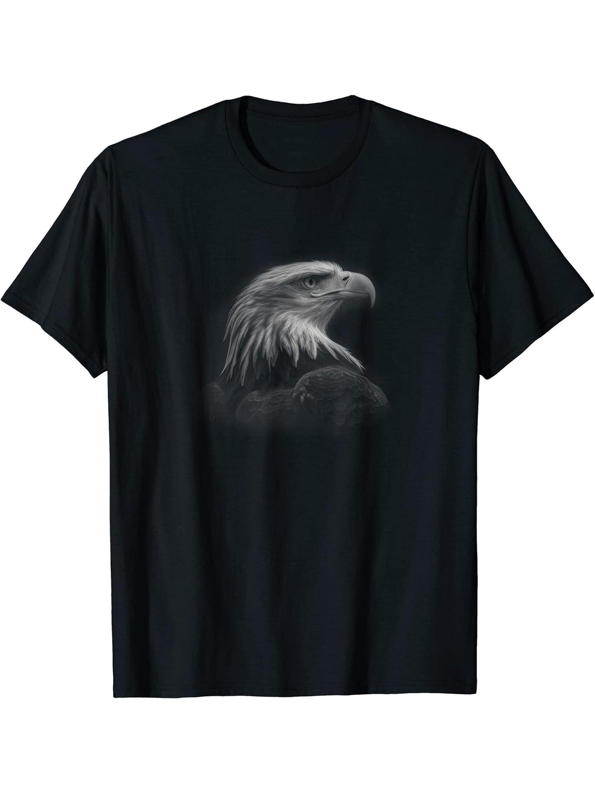 Bald Eagle Clothing Bird Watching Gift T-Shirt 180G 100% Cotton Printed Round Neck Short-Sleeve T-Shirt, Gifts for Men Dad Husband Grandpa, S-XXXL, Black
