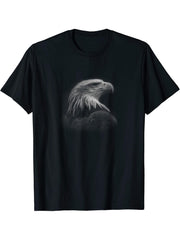 Bald Eagle Clothing Bird Watching Gift T-Shirt 180G 100% Cotton Printed Round Neck Short-Sleeve T-Shirt, Gifts for Men Dad Husband Grandpa, S-XXXL, Black