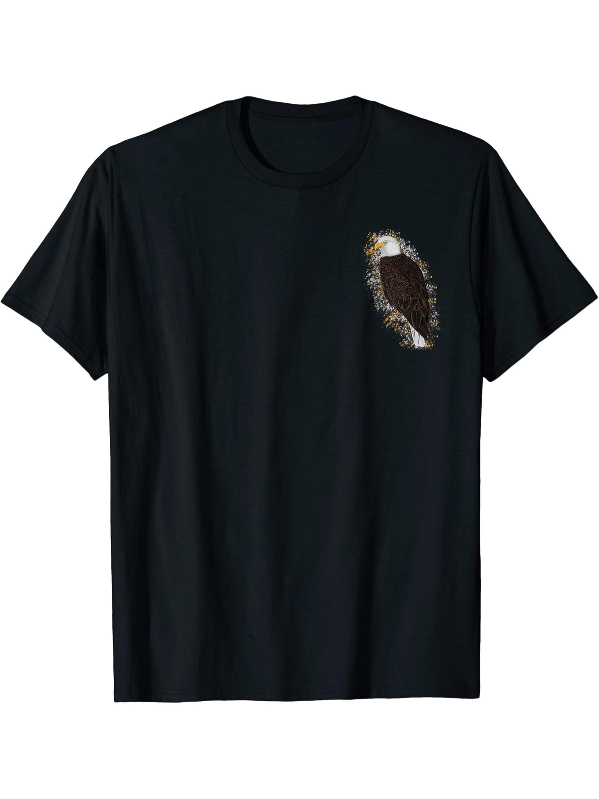 Bald Eagle Bird Birder Birdlover Birdwatcher Biologist T-Shirt 180G 100% Cotton Printed Round Neck Short-Sleeve T-Shirt, Gifts for Men Dad Husband Grandpa, S-XXXL, Black