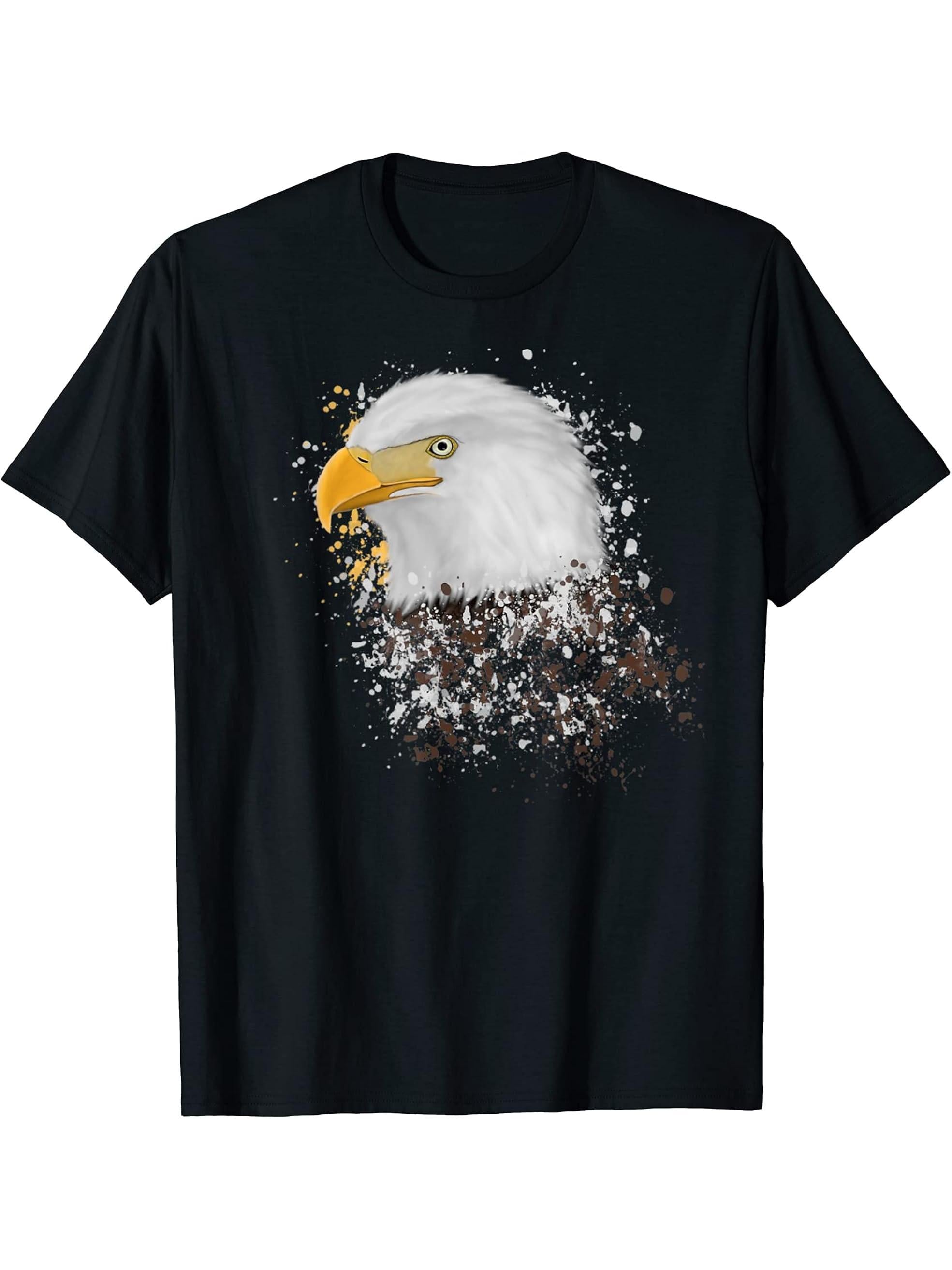 Bald Eagle Bird Birder Birdlover Birdwatcher Animal T-Shirt 180G 100% Cotton Printed Round Neck Short-Sleeve T-Shirt, Gifts for Men Dad Husband Grandpa, S-XXXL, Black