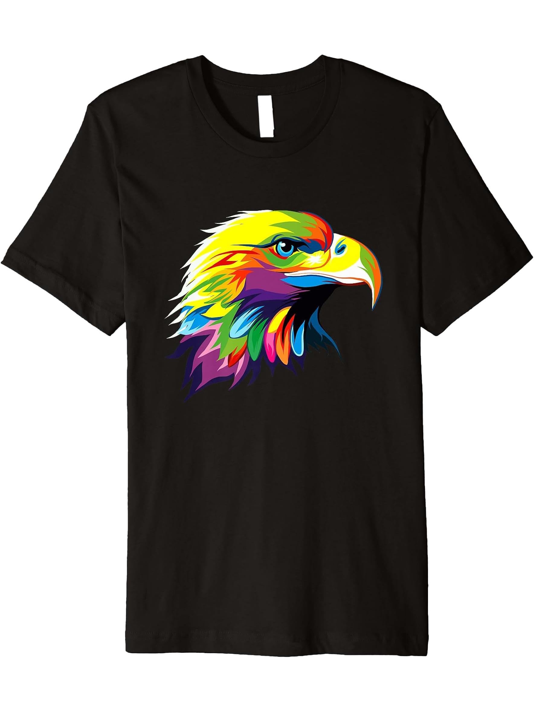 Eagle Bald Eagle Premium T-Shirt 180G 100% Cotton Printed Round Neck Short-Sleeve T-Shirt, Gifts for Men Dad Husband Grandpa, S-XXXL, Black