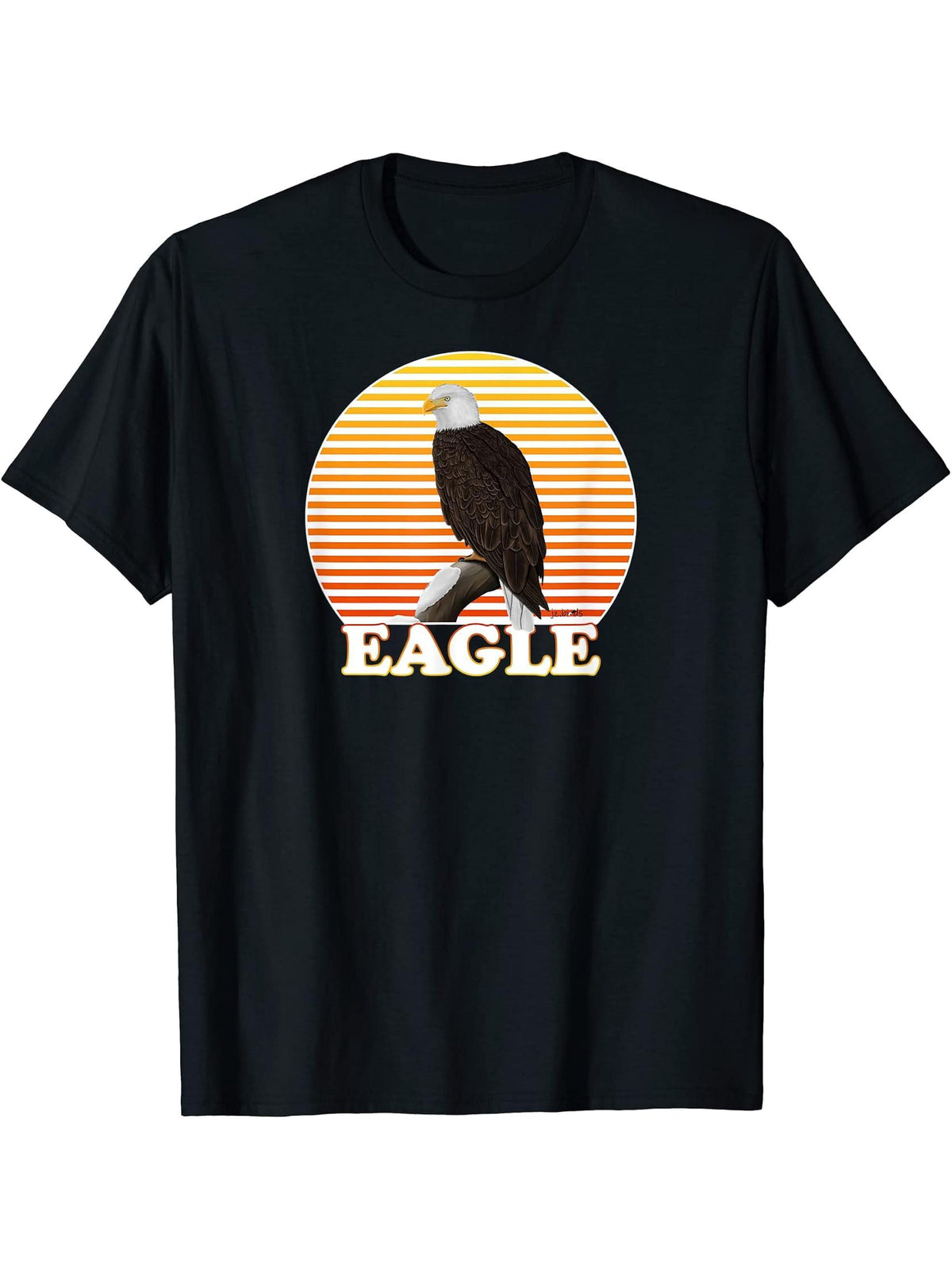 Bald Eagle Bird Birdwatcher Ornithologist Birding Birder T-Shirt 180G 100% Cotton Printed Round Neck Short-Sleeve T-Shirt, Gifts for Men Dad Husband Grandpa, S-XXXL, Black