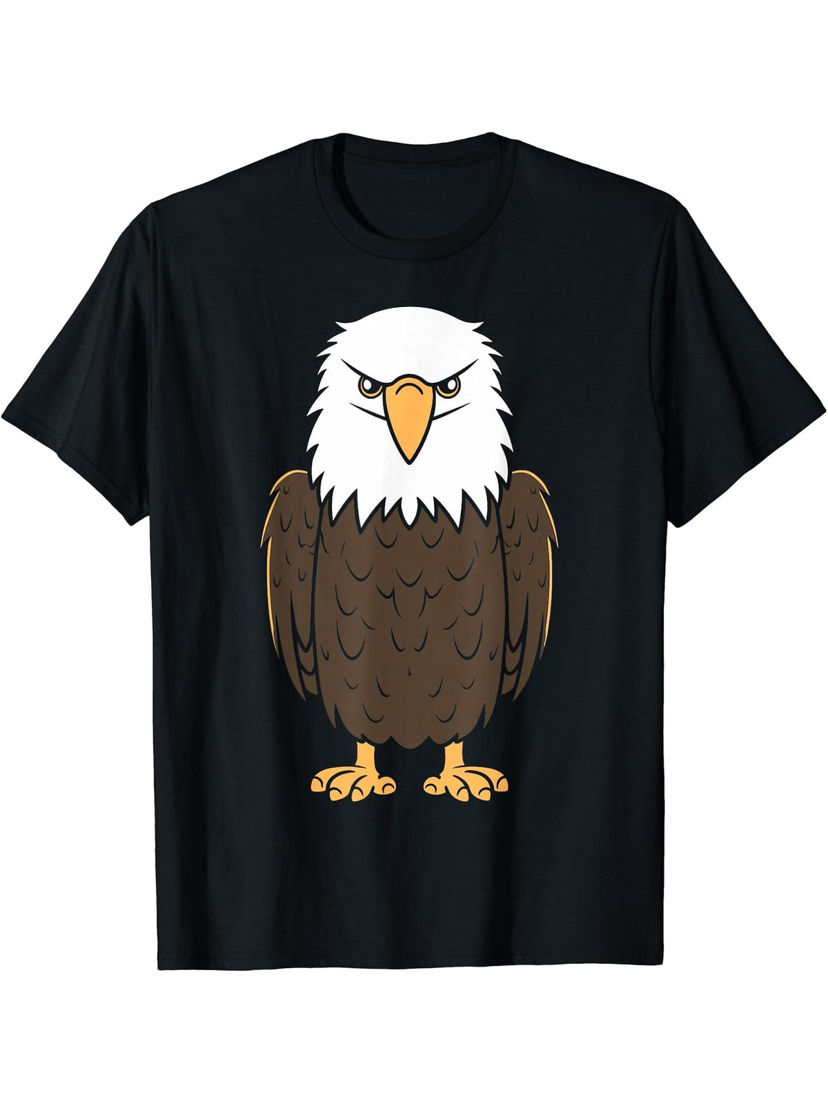 Bird Raptor Simple Bird Eagle Bird Bald Eagle T-Shirt 180G 100% Cotton Printed Round Neck Short-Sleeve T-Shirt, Gifts for Men Dad Husband Grandpa, S-XXXL, Black