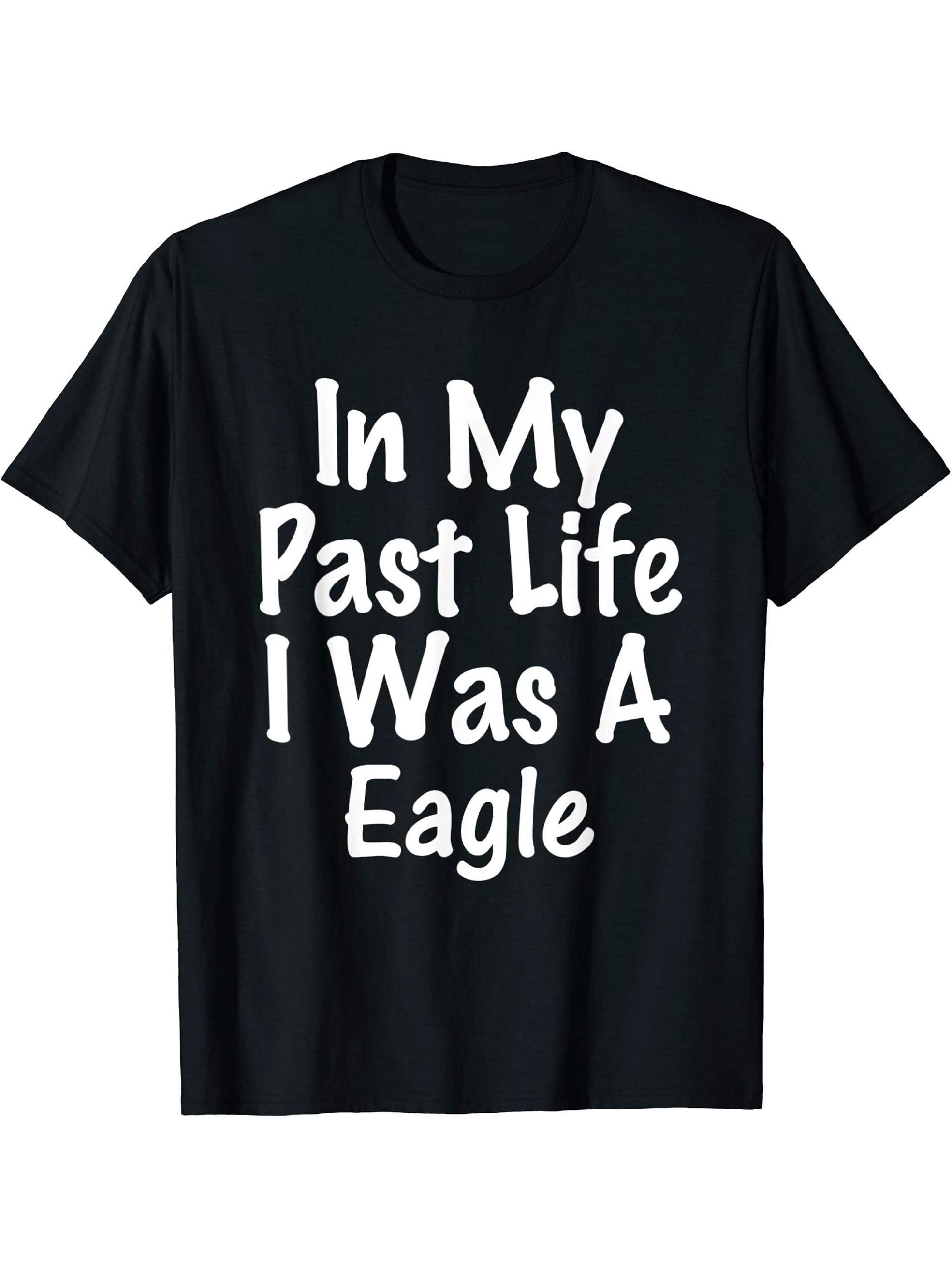 Past Life I Was A Eagle - Bald Golden - Animal Gift T-shirt 180G 100% Cotton Printed Round Neck Short-Sleeve T-Shirt, Gifts for Men Dad Husband Grandpa, S-XXXL, Black