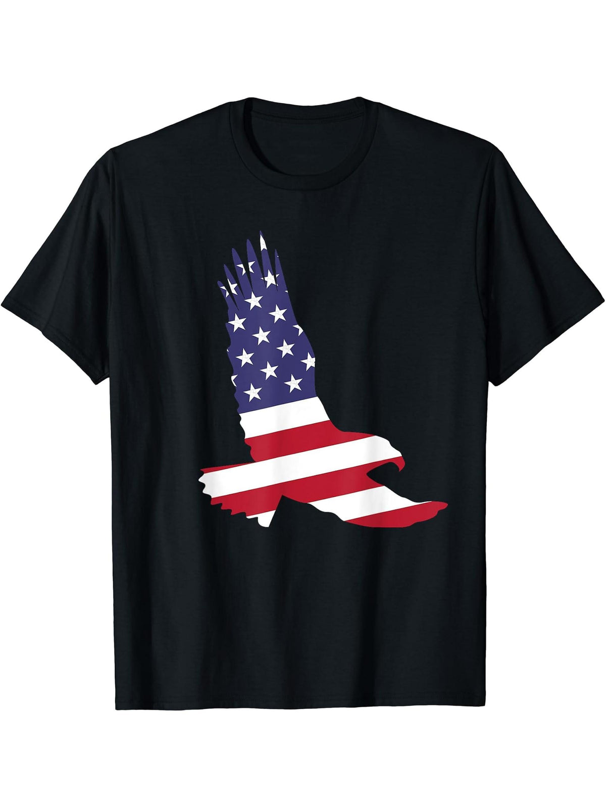 Eagle Shirt American Bald Eagle and Flag T-Shirt 180G 100% Cotton Printed Round Neck Short-Sleeve T-Shirt, Gifts for Men Dad Husband Grandpa, S-XXXL, Black