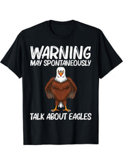 Cool Eagle Design For Men Women Bald Eagle Animal Bird Lover T-Shirt 180G 100% Cotton Printed Round Neck Short-Sleeve T-Shirt, Gifts for Men Dad Husband Grandpa, S-XXXL, Black