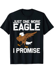 Cool Eagle For Men Women Dabbing Bald Flying Animal T-Shirt 180G 100% Cotton Printed Round Neck Short-Sleeve T-Shirt, Gifts for Men Dad Husband Grandpa, S-XXXL, Black