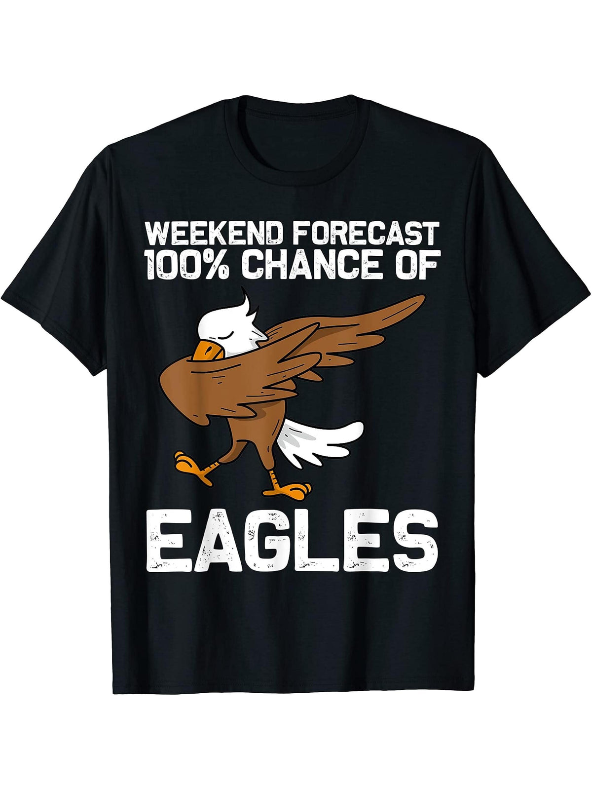 Cool Eagle For Men Women Dabbing Bald Flying Animal T-Shirt 180G 100% Cotton Printed Round Neck Short-Sleeve T-Shirt, Gifts for Men Dad Husband Grandpa, S-XXXL, Black