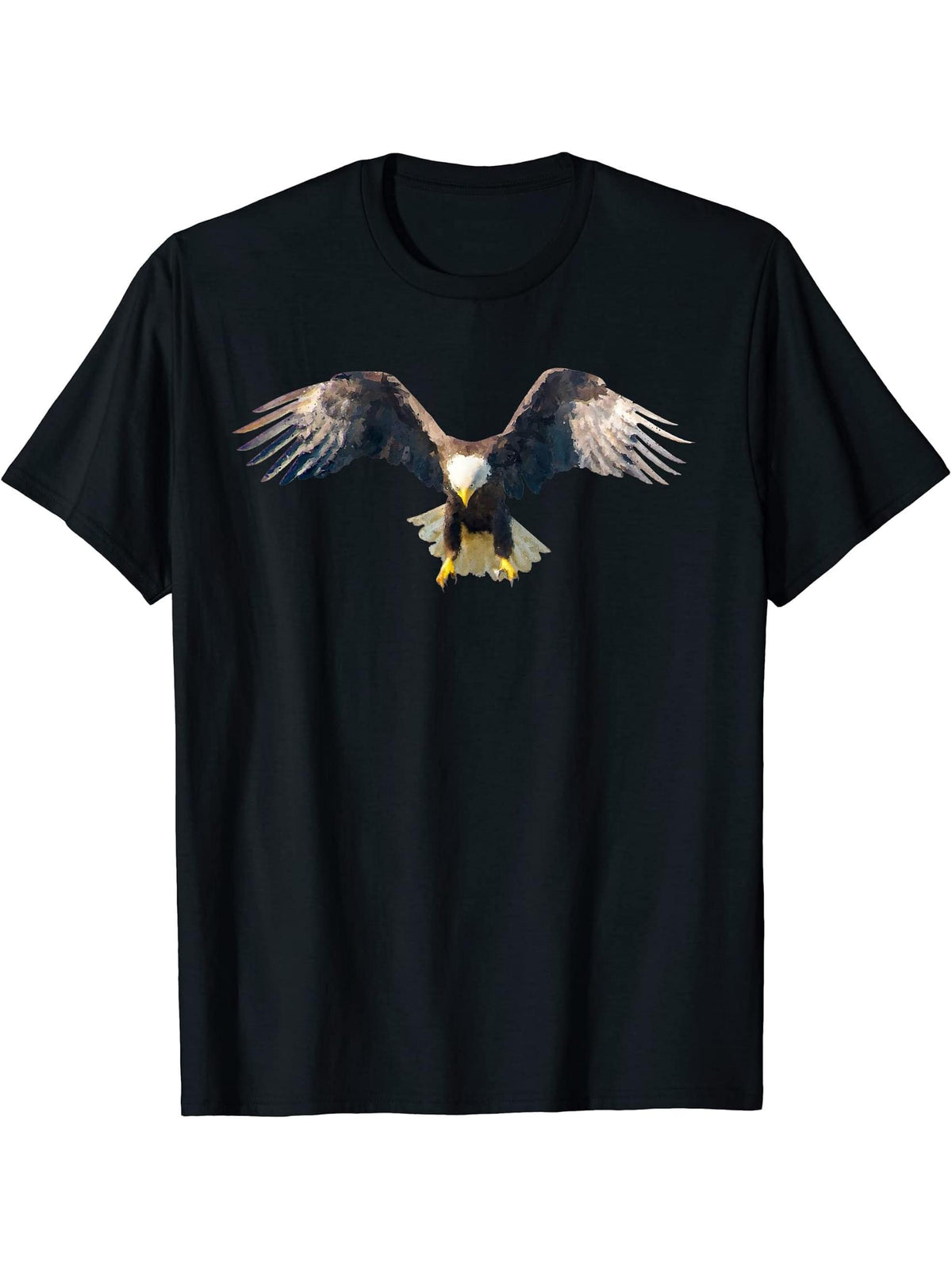 Bald eagle gift eagle fans gift T-Shirt 180G 100% Cotton Printed Round Neck Short-Sleeve T-Shirt, Gifts for Men Dad Husband Grandpa, S-XXXL, Black