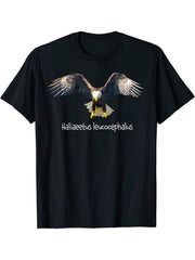 Bald eagle gift eagle fans gift T-Shirt 180G 100% Cotton Printed Round Neck Short-Sleeve T-Shirt, Gifts for Men Dad Husband Grandpa, S-XXXL, Black